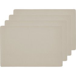Zeller Placemats lederlook - 4x - creme - 45 x 30 cm - kunstleer - Placemats