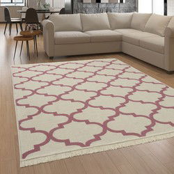 Laagpolig Skalima Scandi Kelim - Roze - 80x250 cm