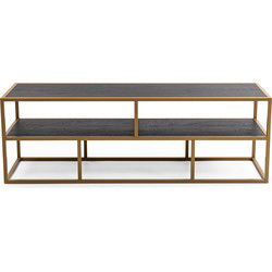 Stalux Tv-meubel 'Luuk' 150cm, kleur goud / zwart eiken