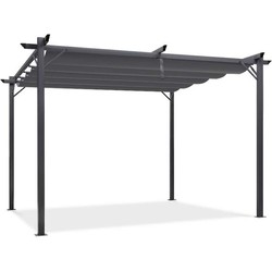 Feel Furniture - Pergola - met zonnewering - 3 bij 3 meter - Donkergrijs