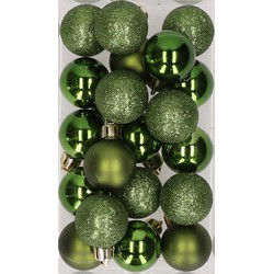Cosy & Trendy Kerstballen - 20x - klein - appelgroen - 3 cm - Kerstbal