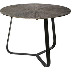 PTMD Kae Gold Alu Black Iron Round Coffee Table M