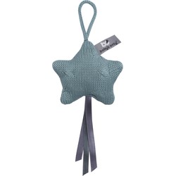 Baby's Only Gebreide decoratie hanger ster Cable - Decoratieve accessoires - Stonegreen - Met ophanglusje