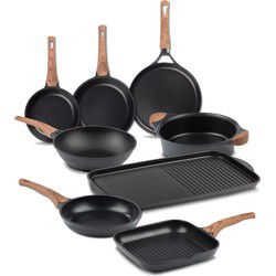 Rosmarino Black Line 8-delige Pannenset - Pannenset inductie