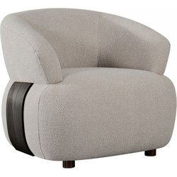 LABEL51 Fauteuil Valenza - Naturel - Stof - Zwart hout - 79x83x73 cm