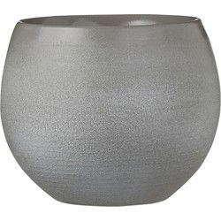 Mica Decorations Bloempot - grijs - keramiek - 18 x 15 cm - Plantenpotten