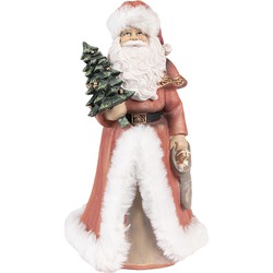 Clayre & Eef Beeld Kerstman 23 cm Rood Polyresin Kerstfiguren