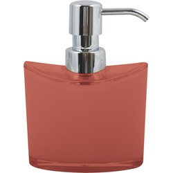 MSV Zeeppompje/dispenser Aveiro - PS kunststof - terracotta/zilver - 11 x 14 cm - 260 ml - Zeeppompjes