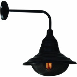 Wandlamp stoer zwart industrieel 300mm E27