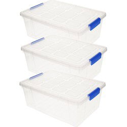 Plasticforte Opbergbox met deksel - 5x stuks - 9 liter - kunststof - Opbergbox