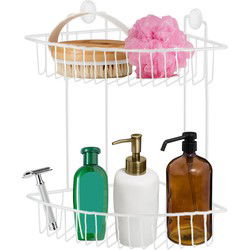 Concorde - Doucherekje hoek-model 2-laags - wit - H32 cm - metaal - Douche- en badrekjes