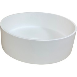 Solid Surface ronde opbouw waskom Sevilla ø38cm mat wit