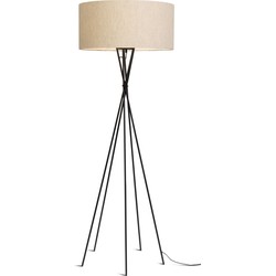 Vloerlamp Lima - Naturel/Zwart - 61x61x175cm