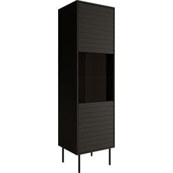 Meubella - Vitrinekast Cordoba - Zwart - 53 cm