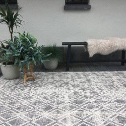 Buiten vloerkleed Frost - Grijs/Wit -  dubbelzijdig - EVA Interior Grijs,Wit - Polypropyleen - 200 x 290 cm - (L)