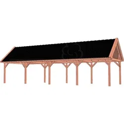 Trendhout douglas overkapping zadeldak XL, 1217 x 440 cm