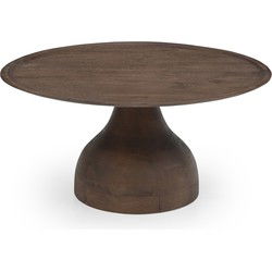 Salontafel Donkerbruin Mangohout - Ø80x39cm - Joji