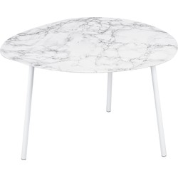 Leitmotiv - Bijzettafel Ovoid Marble Look - Wit