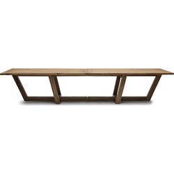 Riviera Maison Tuintafel Hout - Tanjung Outdoor Dining Table - 400x100 cm - Bruin 