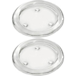 Ronde kaarsenhouder/kaars onderzetter - 2x - glas - 11 cm - Waxinelichtjeshouders