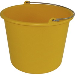 Plasticforte Emmer - geel - kunststof - met hengsel - 12 liter - Emmers