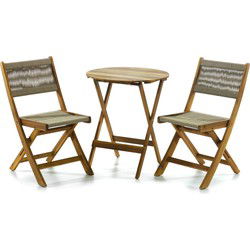 Sens-Line - Lanzarote bistro set - Bruin - Hout - 3-delig