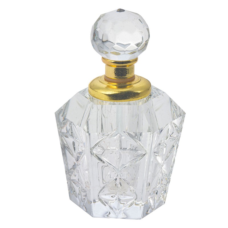 Melady Parfum Flesje  4x4x7 cm Glas Zeshoek Decoratie Flesje - 