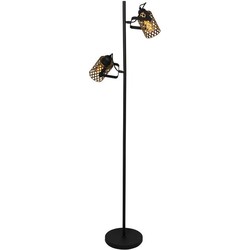 Cestino Vloerlamp 2 lichts h:155 cm zwart / goud - Eigentijds Modern - 2 jaar garantie