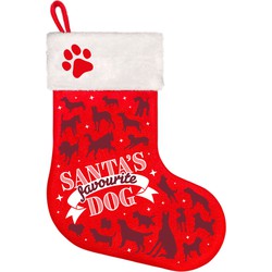 Kerstsok voor honden- Favourite dog -37 cm - kerstsok voor huisdieren - Kerstsokken