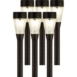 6x Buitenlamp/tuinlamp Jive 32 cm zwart op steker - Prikspotjes