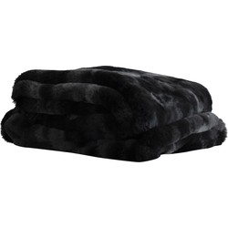 PTMD Linde Black faux fur plaid in giftbox 150 x 200