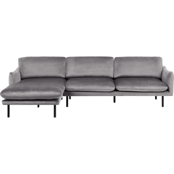 VINTERBRO - Hoekbank - Grijs - Rechterzijde - 280 cm - Fluweel
