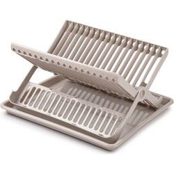 Afwas afdruiprek met lekbak - beige - kunststof - 37 x 33 x 21 cm - Afdruiprekken