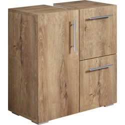 Badplaats Wastafel Onderkast Mars 60 x cm x 60 cm - Bruin Eiken - Badkamerkast – Staand Wastafelmeubel