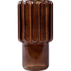 PTMD Bastor Ronde Vaas - H27 x Ø14 cm - Glas - Bruin