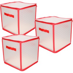 3x Kerstballen opruimen/opbergen opbergboxen 31 x 31 cm voor 27 kerstballen - Kerstballen opbergboxen