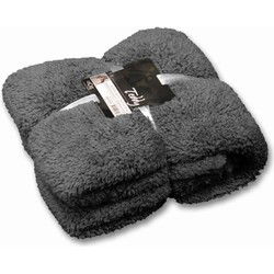Plaid teddy 200x150 cm donkergrijs