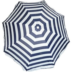 Parasol - blauw/wit - gestreept - D140 cm - UV-bescherming - incl. draagtas - Parasols