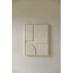 Indore Home – 3D Schilderij – Design B2 – Abstracte vormen – 3D wandpaneel - Crème