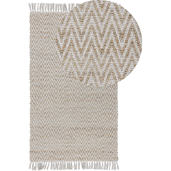 Beliani AFRIN - Laagpolig-Beige-Katoen, Jute