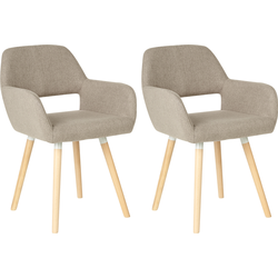 CHICAGO - Eetkamerstoel - Taupe - Polyester