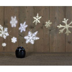 B.o. binnenprojector sneeuwvlok 11.5x13cm led wit 3xaa