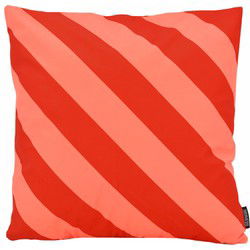 Stripe Rood/Zalm | 45 x 45 cm | Kussenhoes | Katoen/Polyester