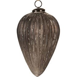 Clayre & Eef Kerstbal Grijs Glas