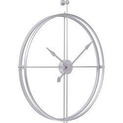 LW Collection LW Collection Wandklok XL Alberto zilver 80cm - Wandklok minimalistisch - Industriële wandklok stil uurwerk