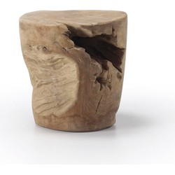 Kave Home - Tropicana massief teak houten bijzettafel, Ø 35 cm