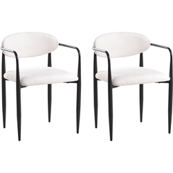 Beliani TANEVIK - Eetkamerstoel-Beige-Polyester