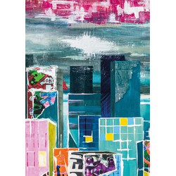 City Horizon 2 - 40 x 50 cm, Houten Lijst (Blank)