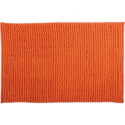 MSV Badkamerkleed/badmat tapijtje voor op de vloer - oranje - 50 x 80 cm - Microvezel - Badmatjes