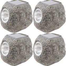 4x Buitenlamp/tuinlamp steen 10 cm - Grondspotjes